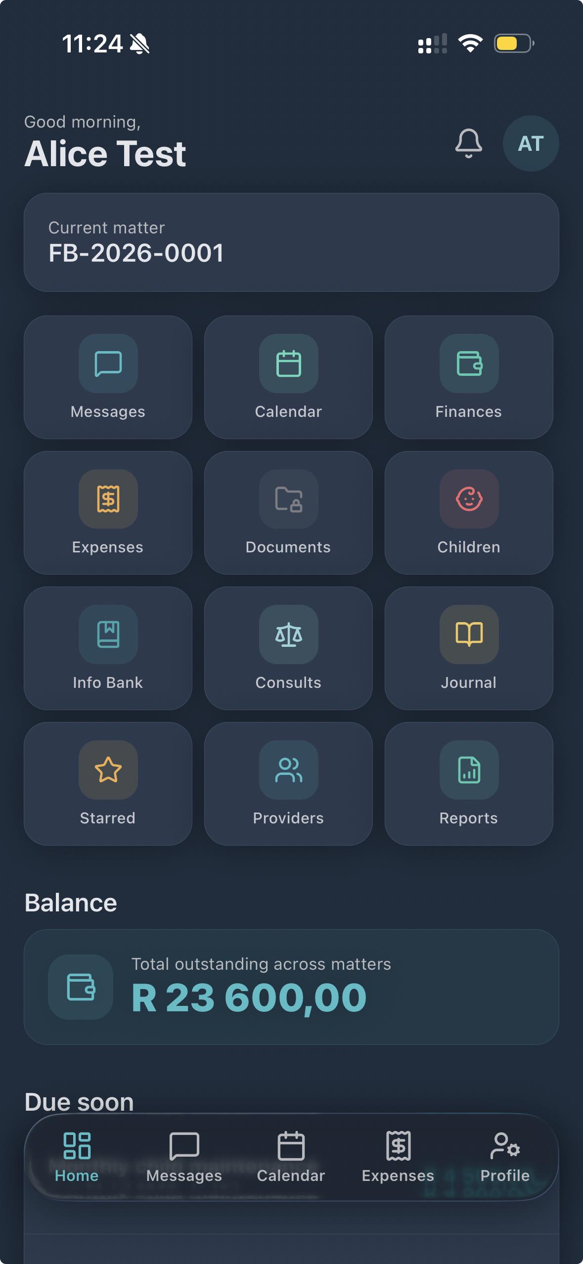 Jointly mobile app home screen