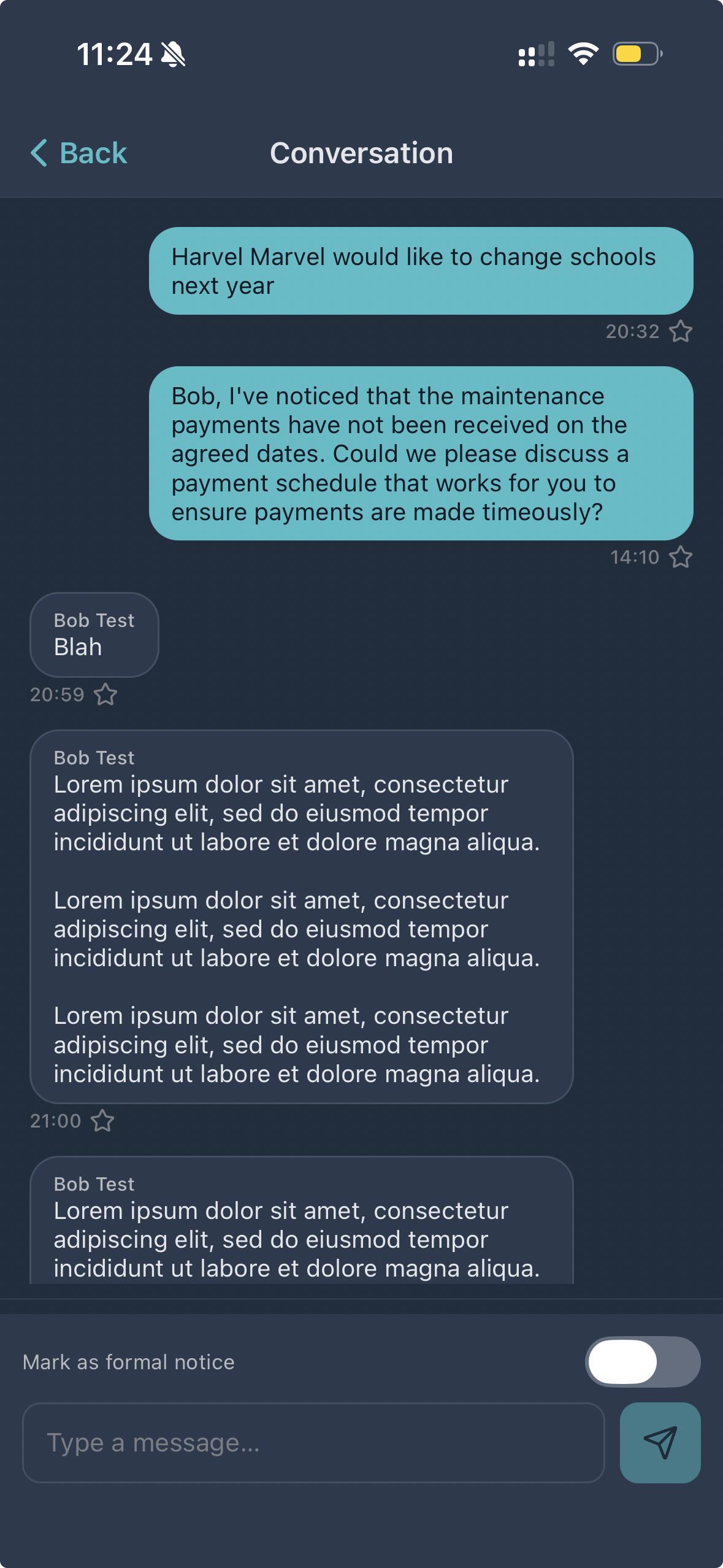 Jointly messaging on mobile, with formal-notice support