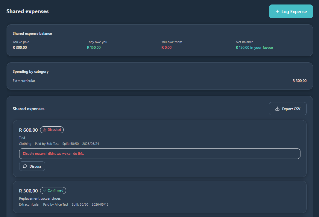 Finances & Payments in the Jointly web app