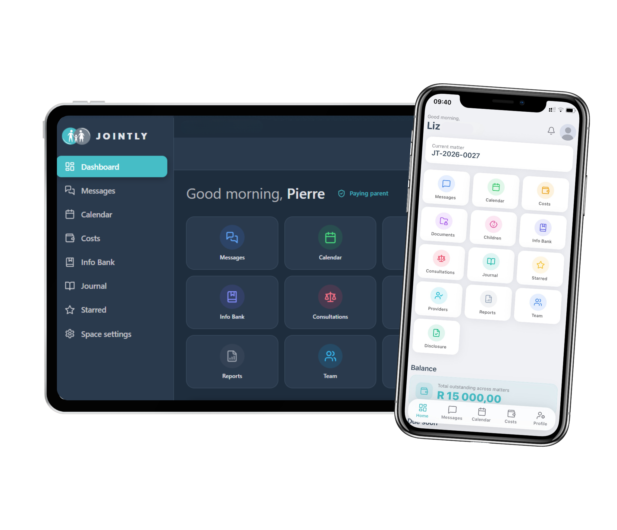 Jointly dashboard on tablet and mobile