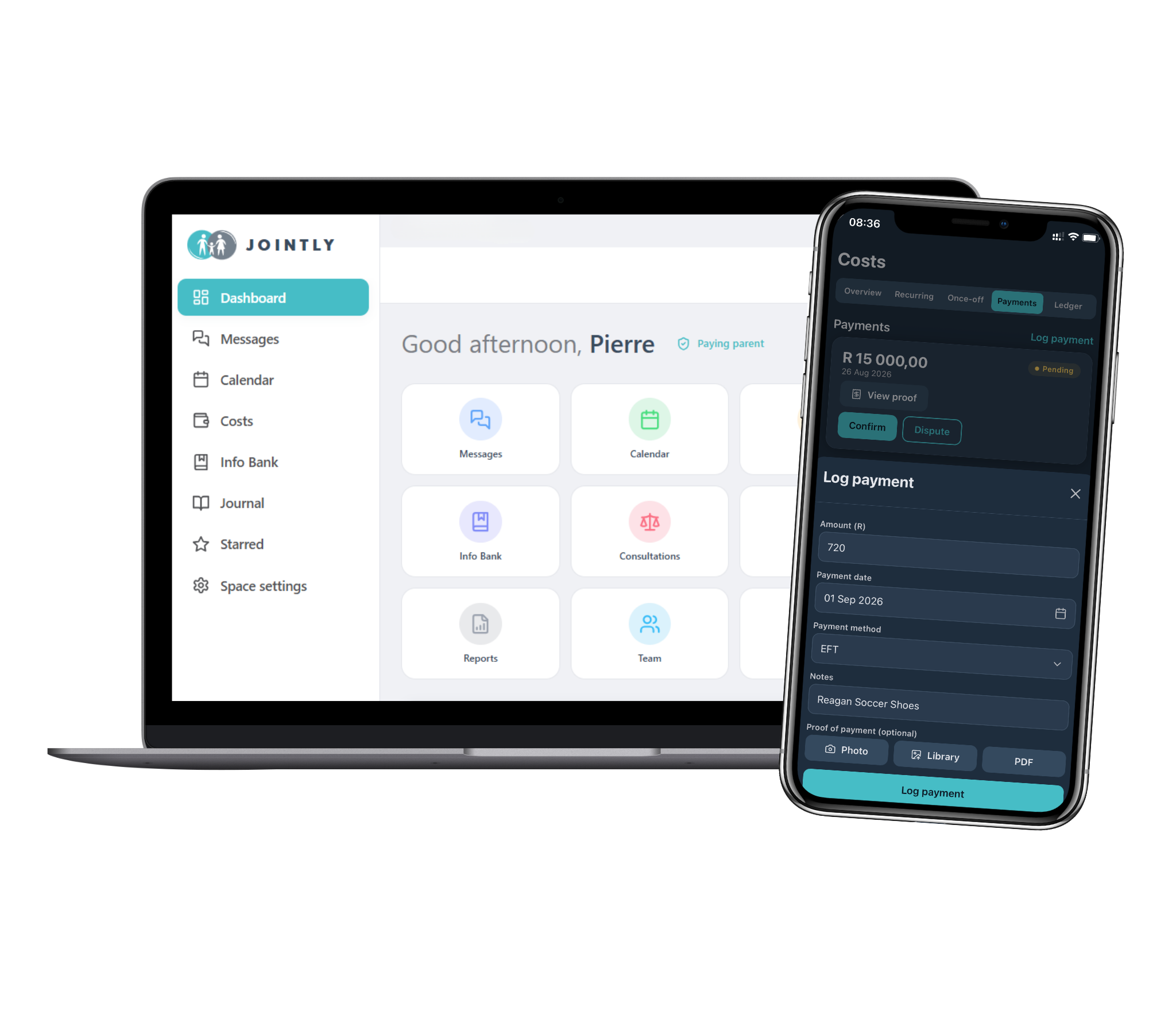 Jointly on laptop and mobile, one account across every device